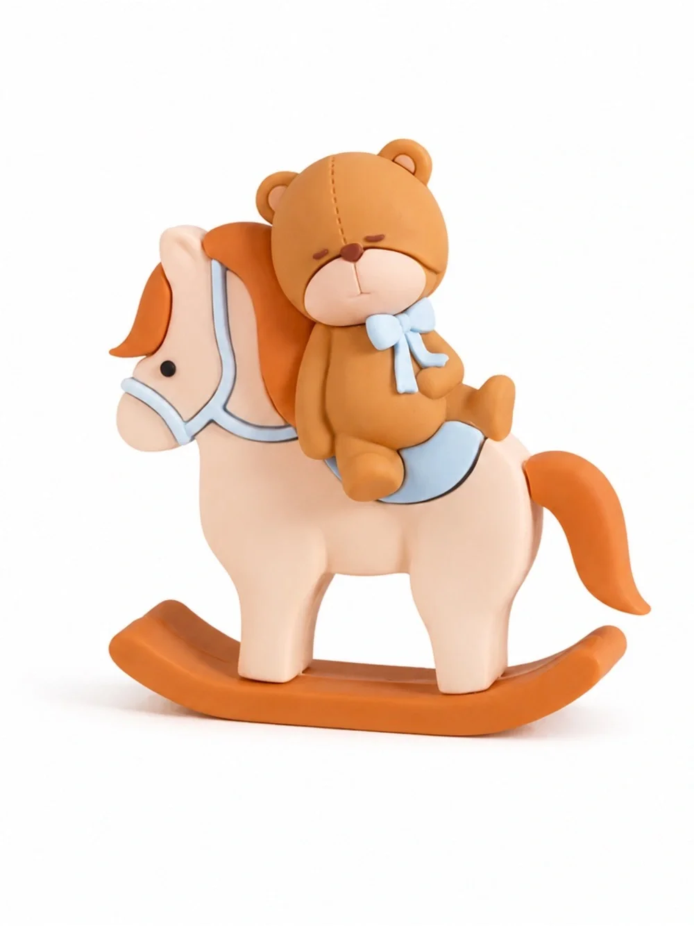 Baby Boy Cake Topper Set – Teddy Bear, Rocking Horse & Train